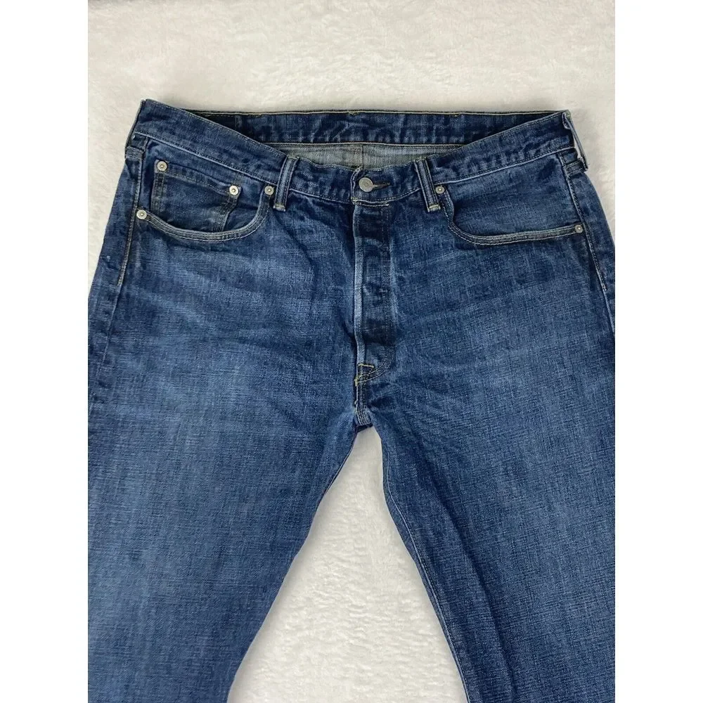 Levi's 501‎ Button Fly Denim Jeans Mens Blue Size 38x30 (36x29 Measured)